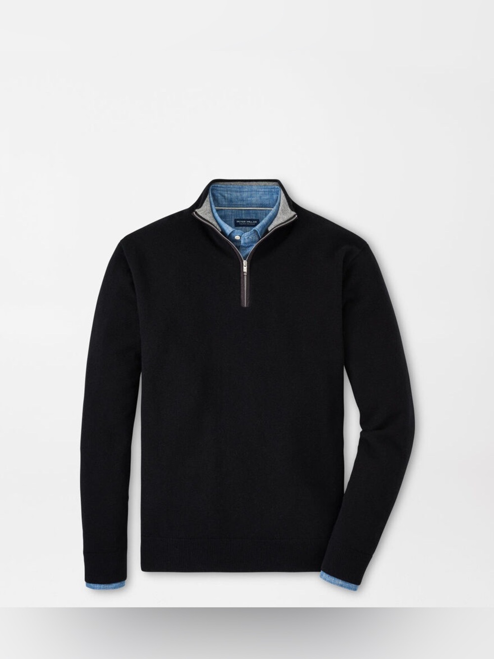 Peter Millar Artisan Crafted Cashmere black Quarter-Zip Sweater $695